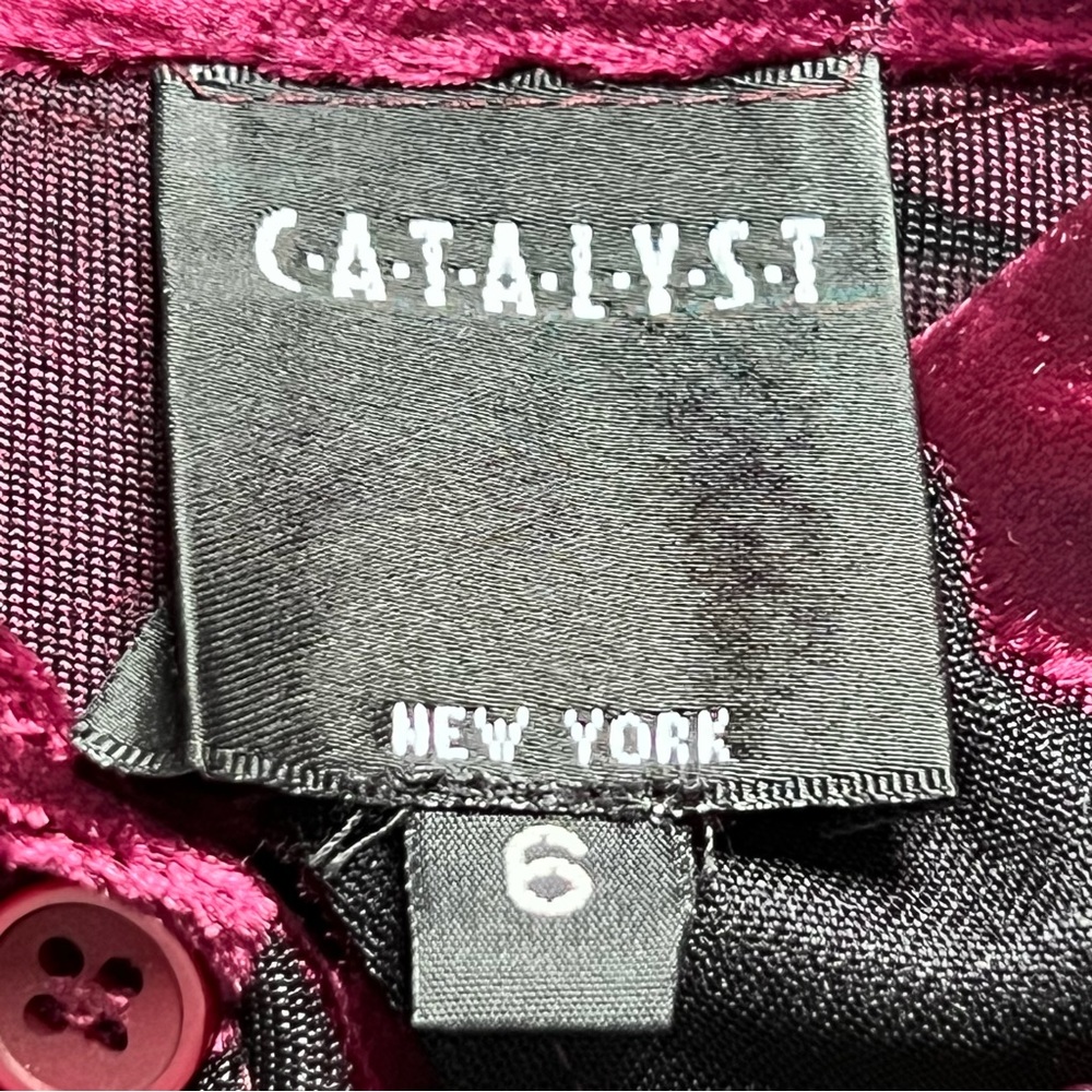 Catalyst New York Velour/Sheer Floral Blouse 6 - Picture 5 of 5